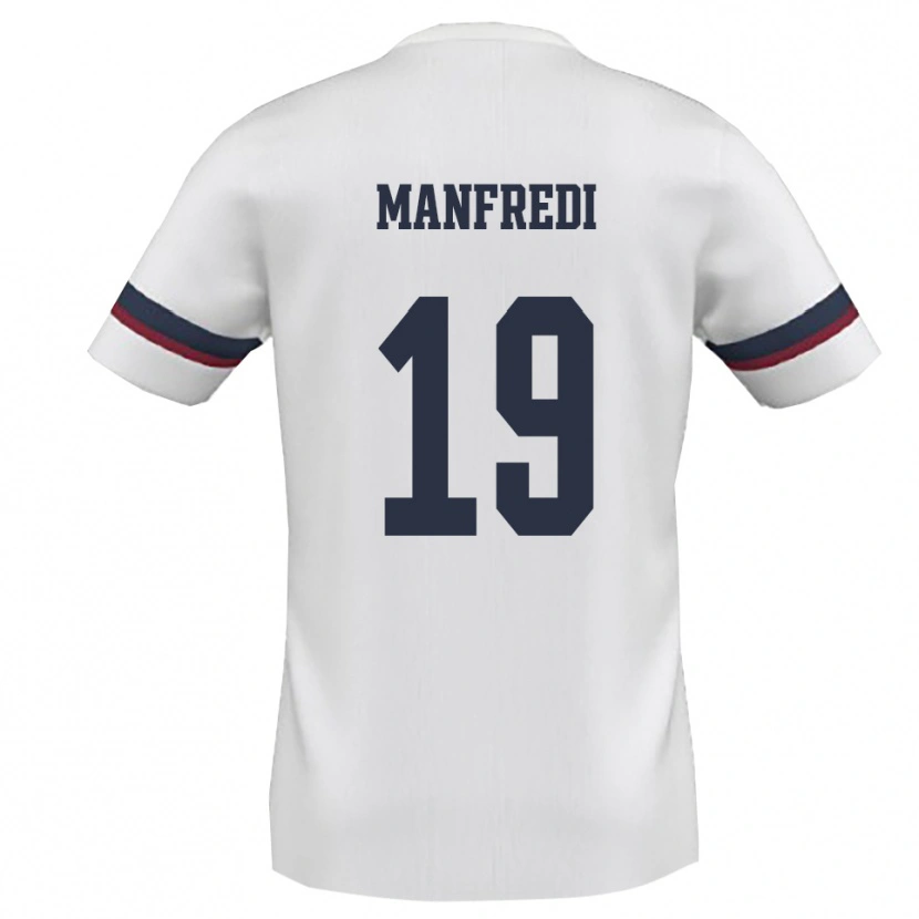 Danxen Niño Camiseta Antonio Manfredi #19 Blanco Rojo 2ª Equipación 2025/26 La Camisa