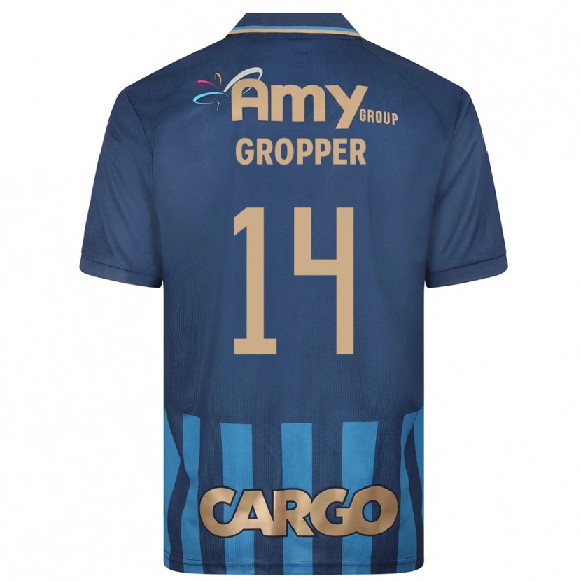 Danxen Niño Camiseta Denny Gropper #14 Azul Marino 2ª Equipación 2025/26 La Camisa