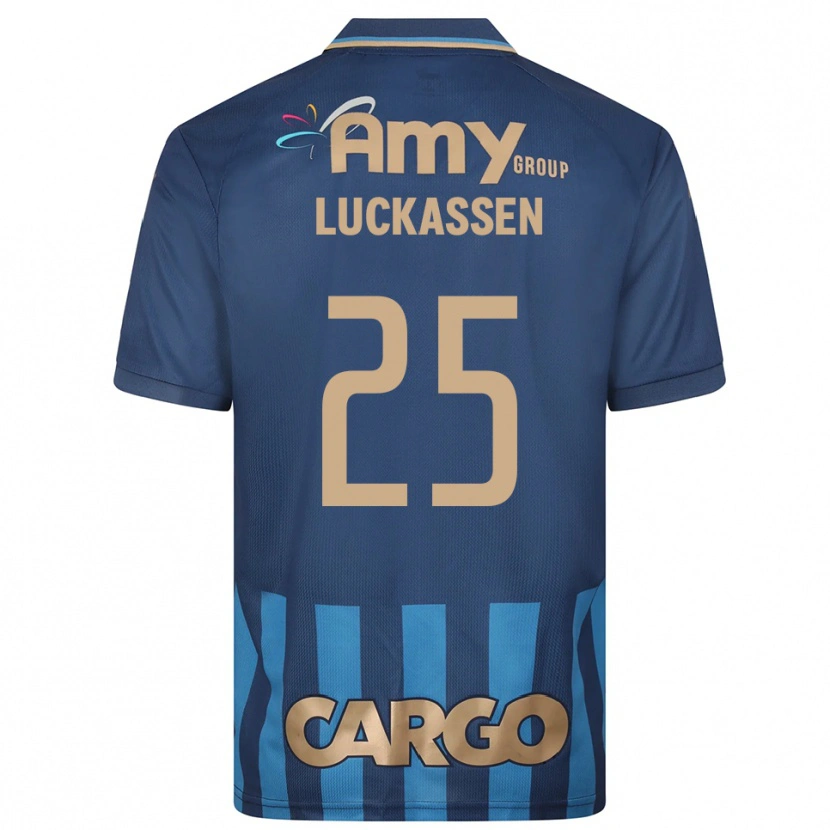 Danxen Niño Camiseta Derrick Luckassen #25 Azul Marino 2ª Equipación 2025/26 La Camisa