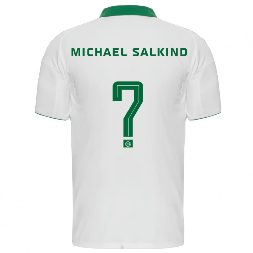 Danxen Niño Camiseta Liav Michael Salkind #0 Blanco Verde 2ª Equipación 2025/26 La Camisa