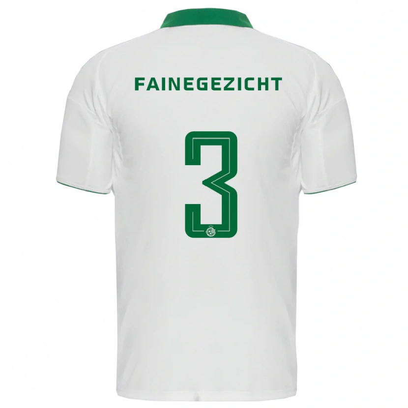 Danxen Niño Camiseta Yinon Fainegezicht #3 Blanco Verde 2ª Equipación 2025/26 La Camisa
