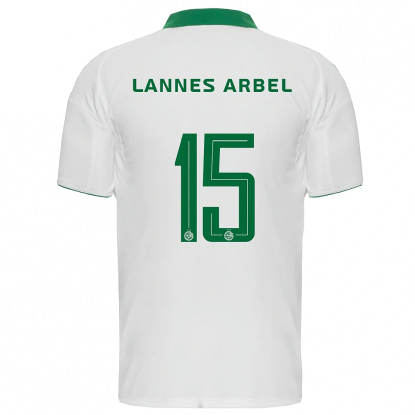 Danxen Niño Camiseta Tomer Lannes Arbel #15 Blanco Verde 2ª Equipación 2025/26 La Camisa