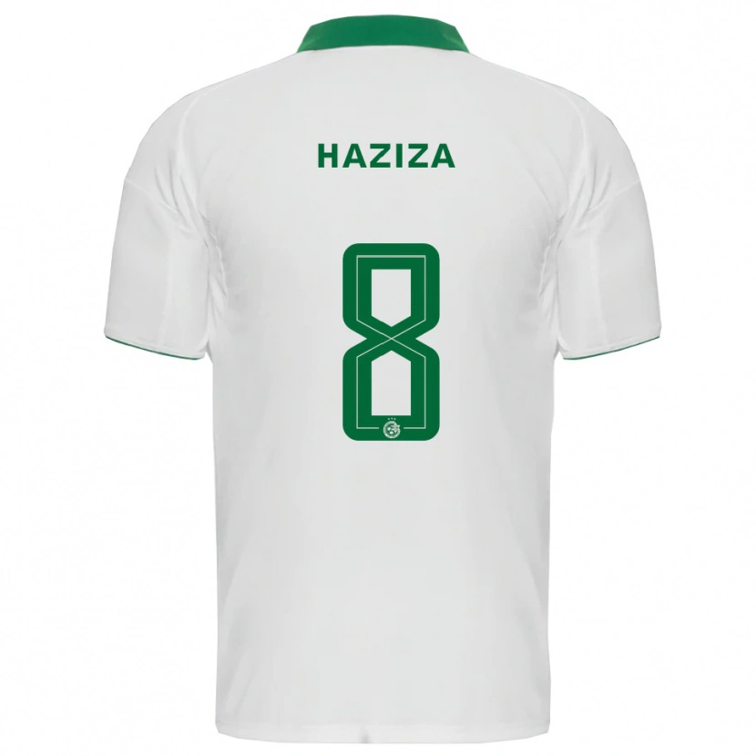Danxen Niño Camiseta Dolev Haziza #8 Blanco Verde 2ª Equipación 2025/26 La Camisa