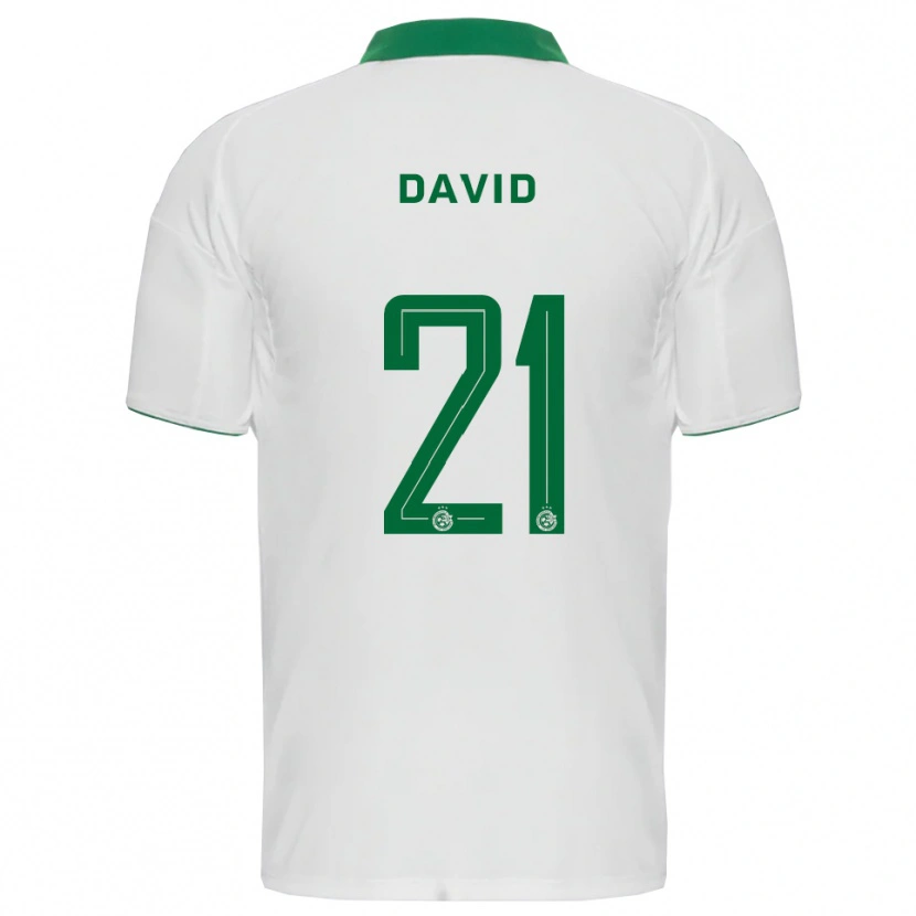 Danxen Niño Camiseta Dean David #21 Blanco Verde 2ª Equipación 2025/26 La Camisa