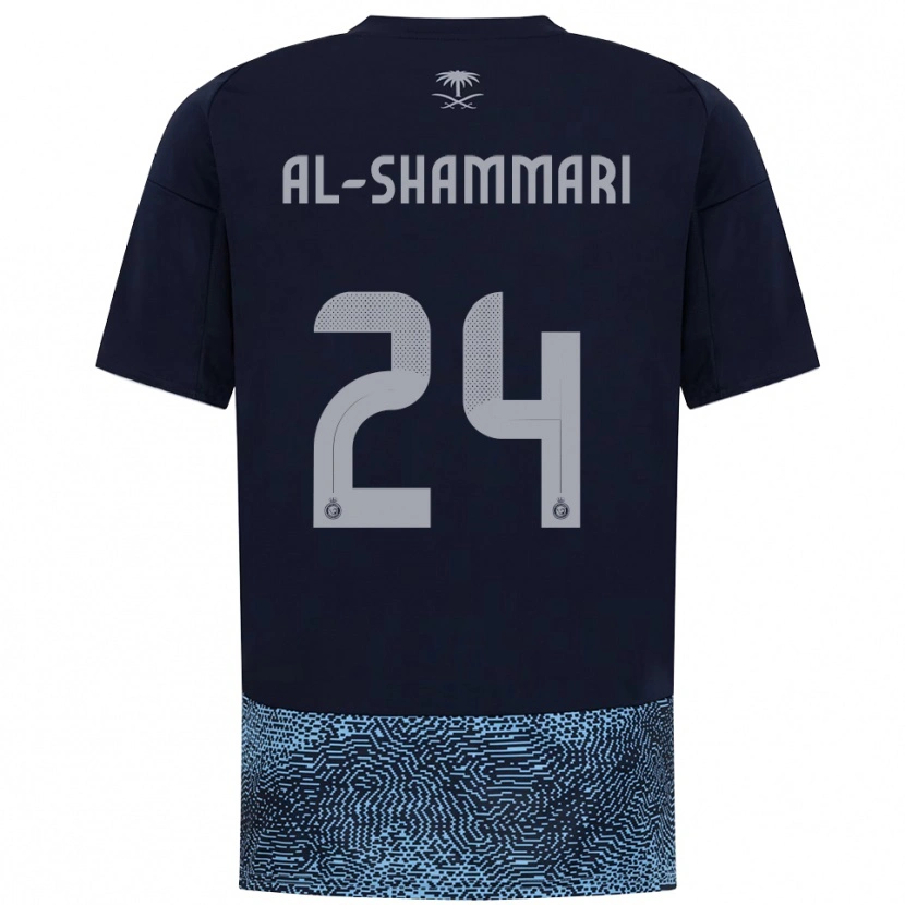 Danxen Niño Camiseta Mansour Al-Shammari #24 Marino Azul Celeste 2ª Equipación 2025/26 La Camisa