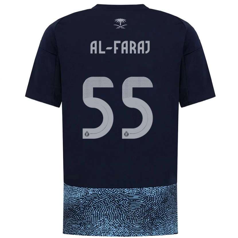 Danxen Niño Camiseta Abdulaziz Al-Faraj #55 Marino Azul Celeste 2ª Equipación 2025/26 La Camisa