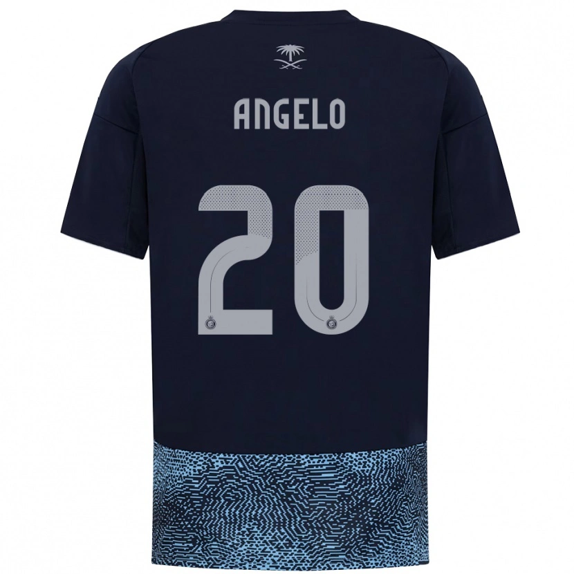 Danxen Niño Camiseta Ângelo #20 Marino Azul Celeste 2ª Equipación 2025/26 La Camisa
