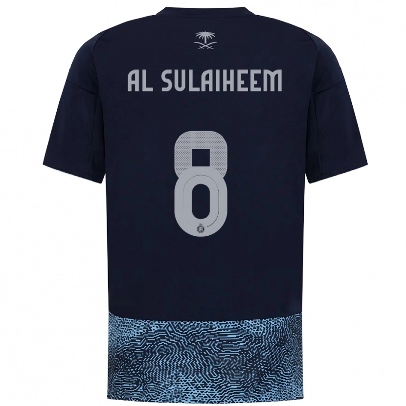 Danxen Niño Camiseta Abdulmajeed Al-Sulayhim #8 Marino Azul Celeste 2ª Equipación 2025/26 La Camisa