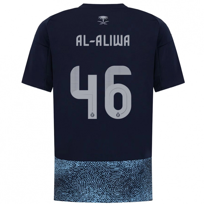 Danxen Niño Camiseta Abdulaziz Al-Aliwa #46 Marino Azul Celeste 2ª Equipación 2025/26 La Camisa