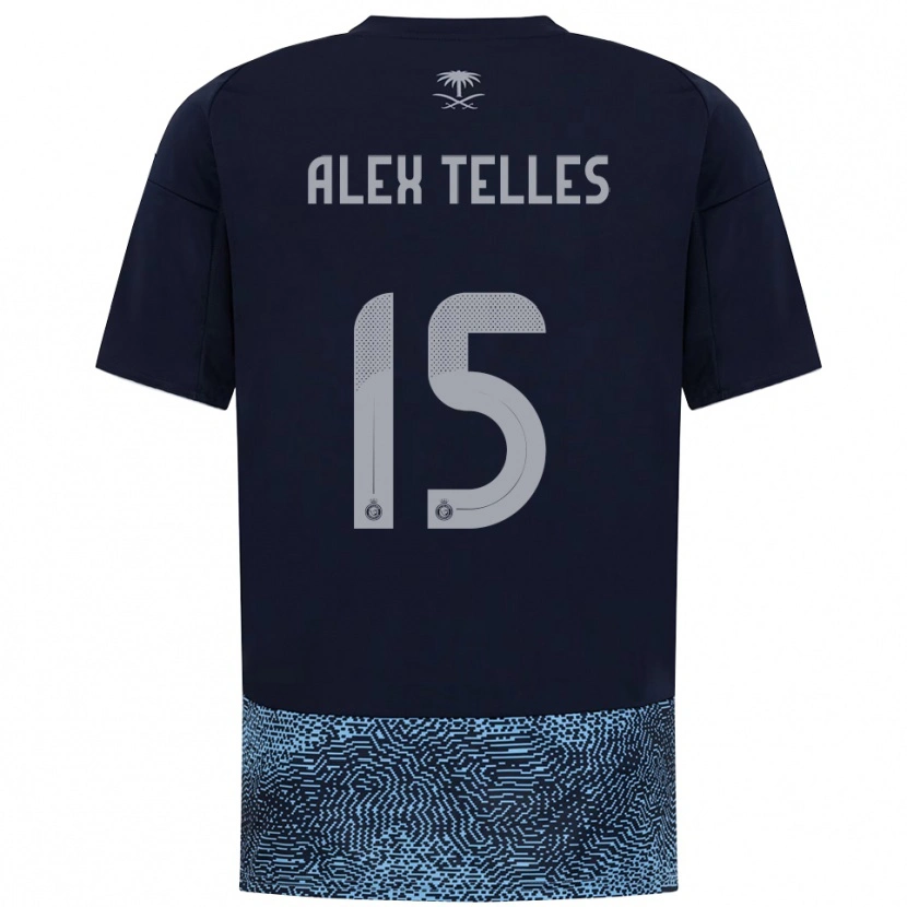 Danxen Niño Camiseta Alex Telles #15 Marino Azul Celeste 2ª Equipación 2025/26 La Camisa
