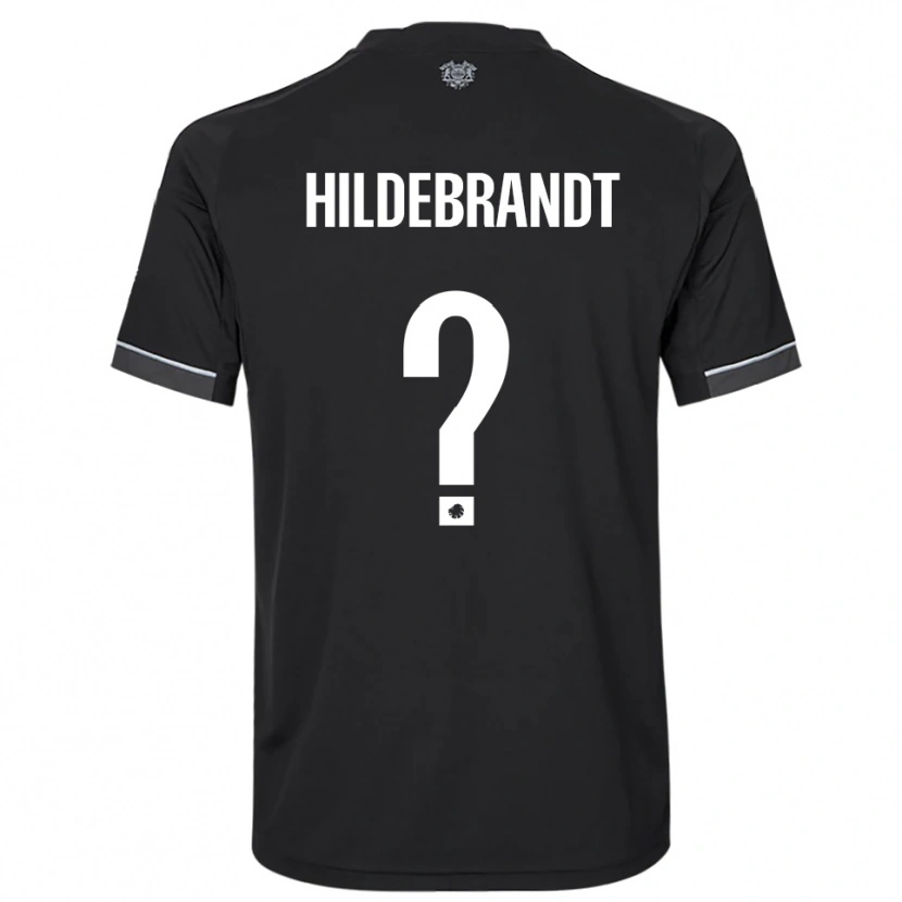 Danxen Niño Camiseta Sylvester Hildebrandt #0 Negro Blanco 2ª Equipación 2025/26 La Camisa