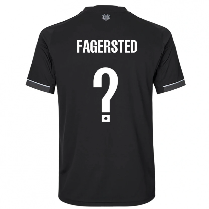 Danxen Niño Camiseta Johan Fagersted #0 Negro Blanco 2ª Equipación 2025/26 La Camisa
