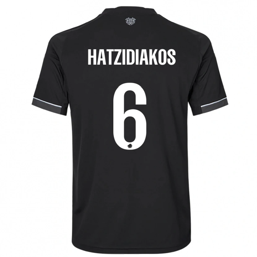Danxen Niño Camiseta Pantelis Hatzidiakos #6 Negro Blanco 2ª Equipación 2025/26 La Camisa