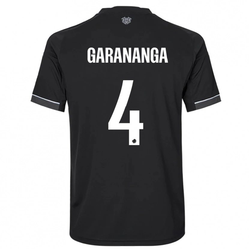 Danxen Niño Camiseta Munashe Garananga #4 Negro Blanco 2ª Equipación 2025/26 La Camisa
