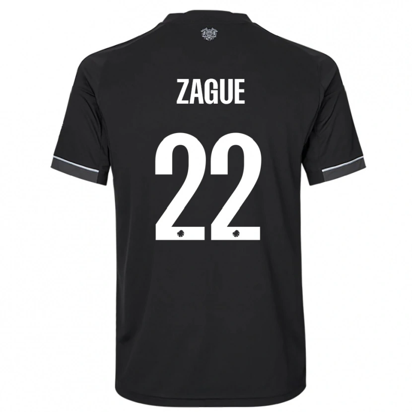 Danxen Niño Camiseta Yoram Zague #22 Negro Blanco 2ª Equipación 2025/26 La Camisa