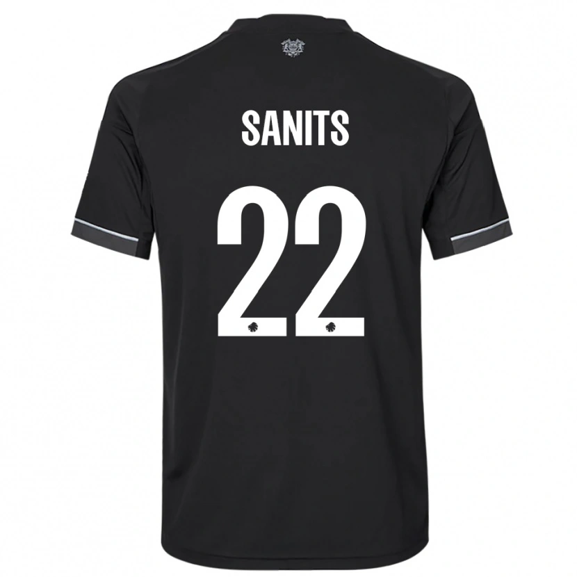 Danxen Niño Camiseta Dimitri Sanits #22 Negro Blanco 2ª Equipación 2025/26 La Camisa