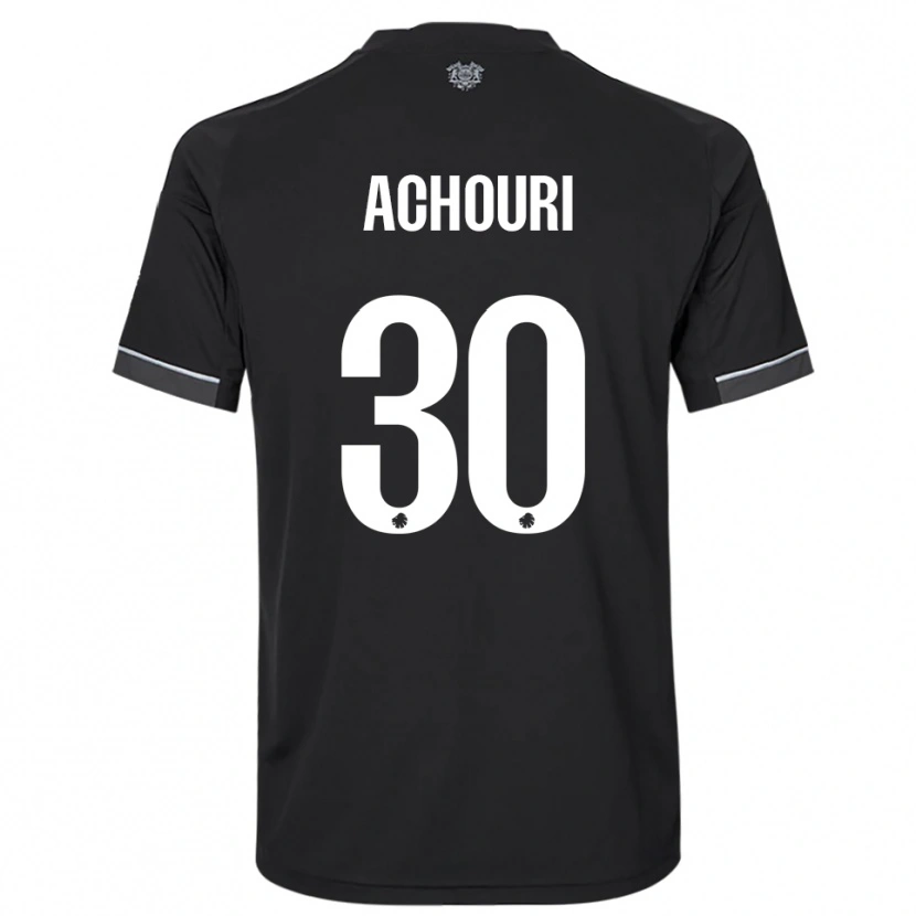 Danxen Niño Camiseta Elias Achouri #30 Negro Blanco 2ª Equipación 2025/26 La Camisa
