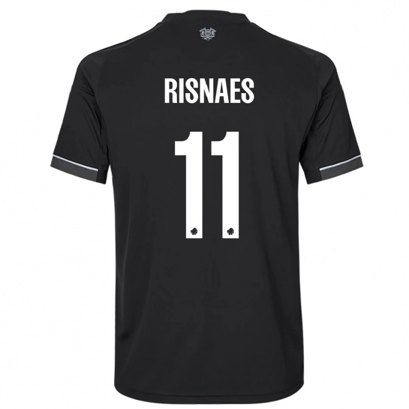 Danxen Niño Camiseta Roberto Risnaes #11 Negro Blanco 2ª Equipación 2025/26 La Camisa