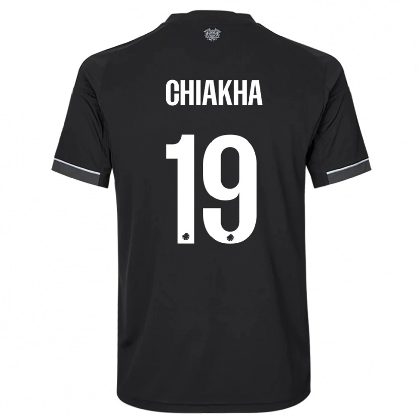 Danxen Niño Camiseta Amin Chiakha #19 Negro Blanco 2ª Equipación 2025/26 La Camisa