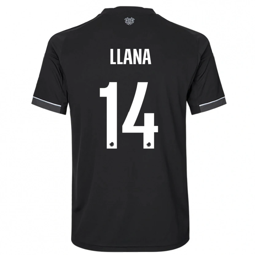 Danxen Niño Camiseta Brandon Llana #14 Negro Blanco 2ª Equipación 2025/26 La Camisa