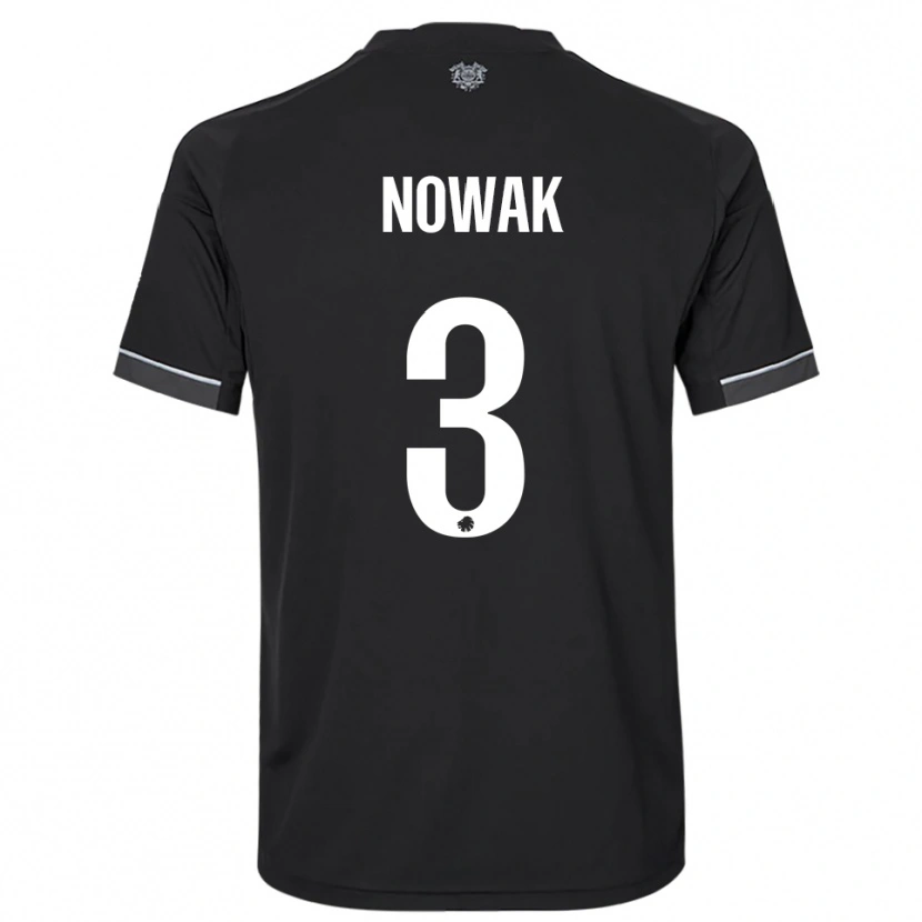 Danxen Niño Camiseta Julie Nowak #3 Negro Blanco 2ª Equipación 2025/26 La Camisa