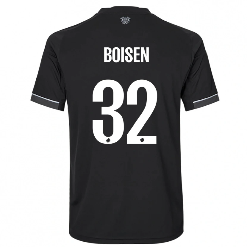 Danxen Niño Camiseta Frederikke Boisen #32 Negro Blanco 2ª Equipación 2025/26 La Camisa