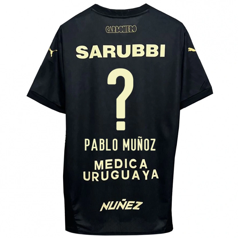 Danxen Niño Camiseta Juan Pablo Muñoz #0 Negro Oro 2ª Equipación 2025/26 La Camisa
