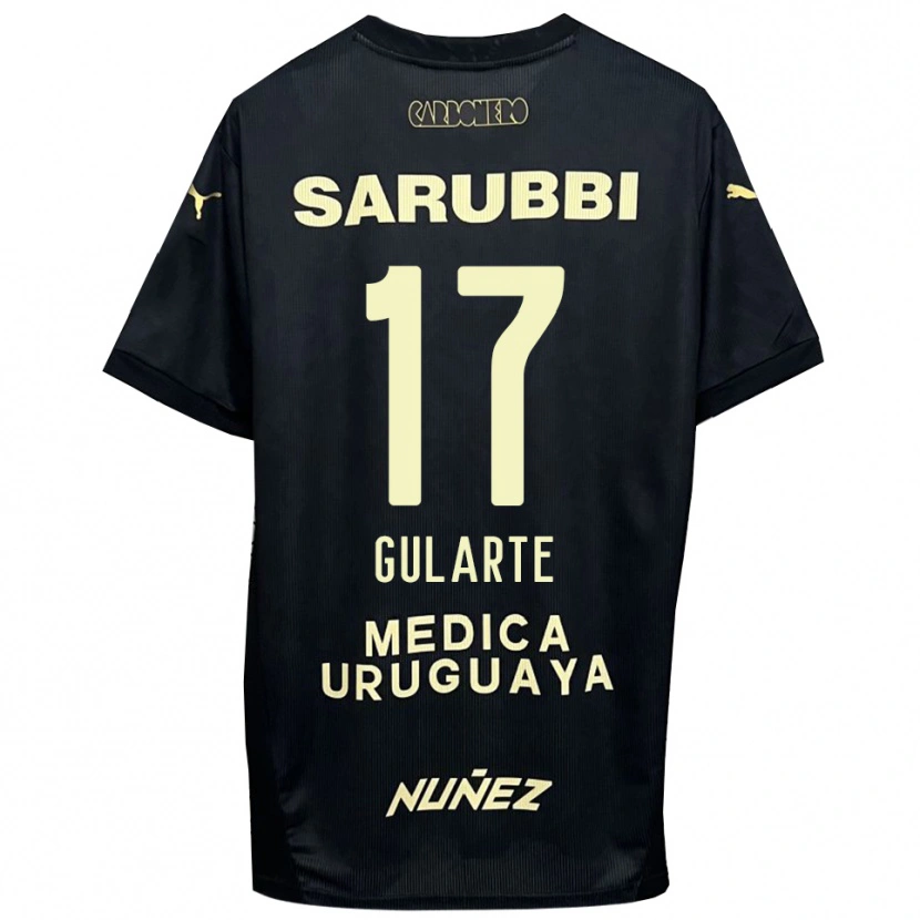 Danxen Niño Camiseta Emanuel Gularte #17 Negro Oro 2ª Equipación 2025/26 La Camisa