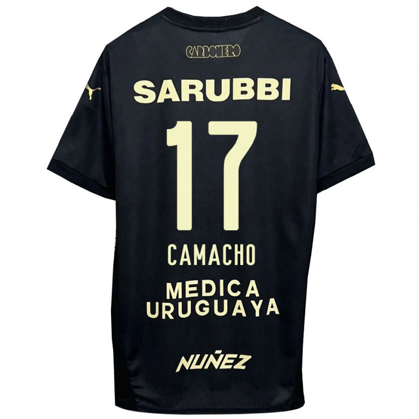 Danxen Niño Camiseta Sebastián Camacho #17 Negro Oro 2ª Equipación 2025/26 La Camisa