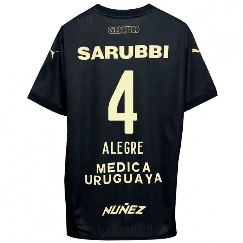 Danxen Niño Camiseta Ignacio Alegre #4 Negro Oro 2ª Equipación 2025/26 La Camisa
