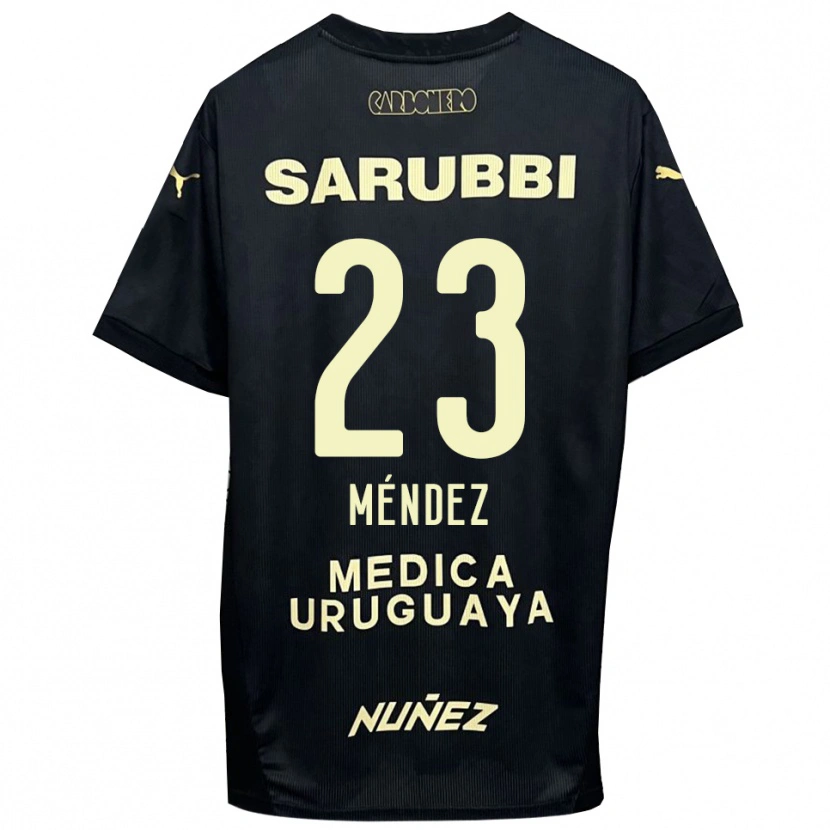 Danxen Niño Camiseta Javier Méndez #23 Negro Oro 2ª Equipación 2025/26 La Camisa