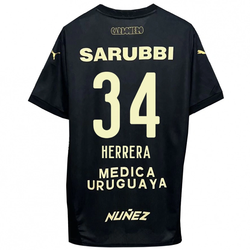 Danxen Niño Camiseta Nahuel Herrera #34 Negro Oro 2ª Equipación 2025/26 La Camisa