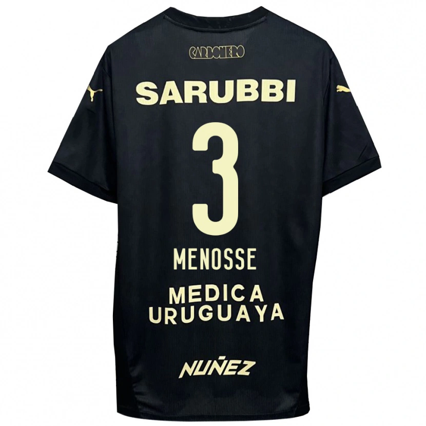 Danxen Niño Camiseta Hernán Menosse #3 Negro Oro 2ª Equipación 2025/26 La Camisa