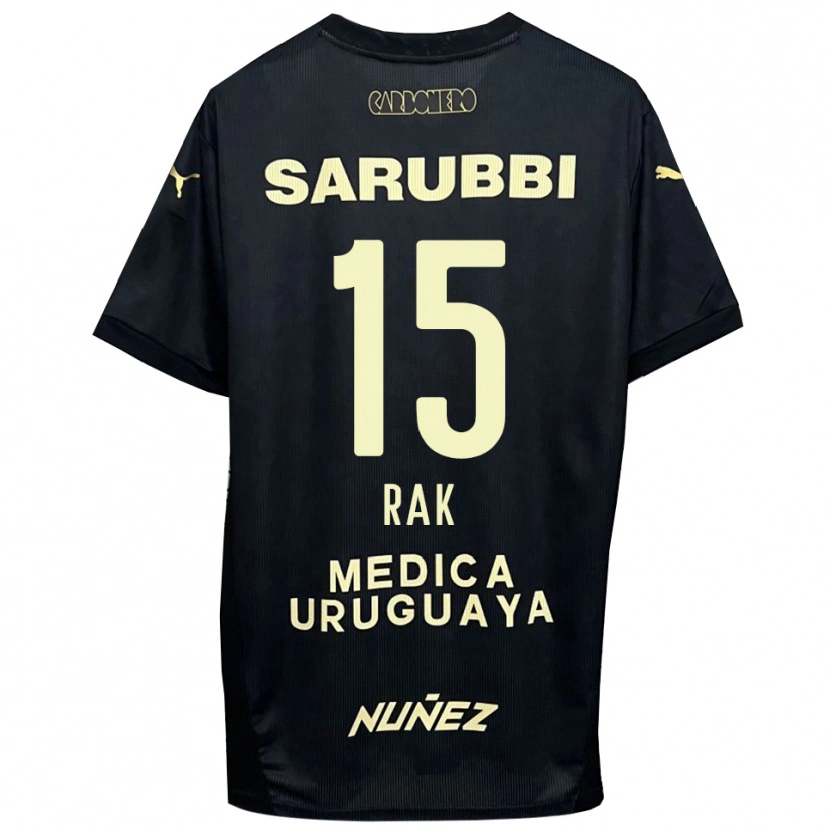 Danxen Niño Camiseta Yonatthan Rak #15 Negro Oro 2ª Equipación 2025/26 La Camisa