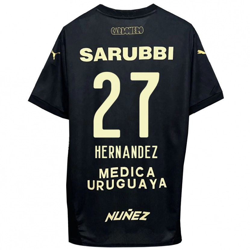 Danxen Niño Camiseta Lucas Hernández #27 Negro Oro 2ª Equipación 2025/26 La Camisa