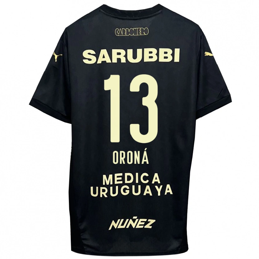 Danxen Niño Camiseta Marco Oroná #13 Negro Oro 2ª Equipación 2025/26 La Camisa