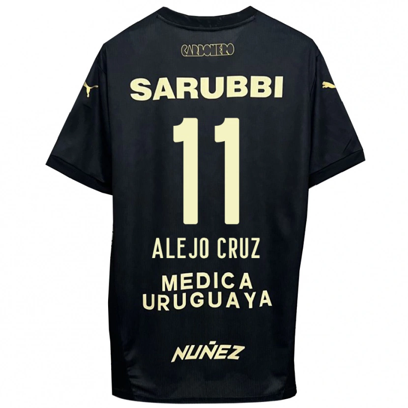 Danxen Niño Camiseta Alejo Cruz #11 Negro Oro 2ª Equipación 2025/26 La Camisa