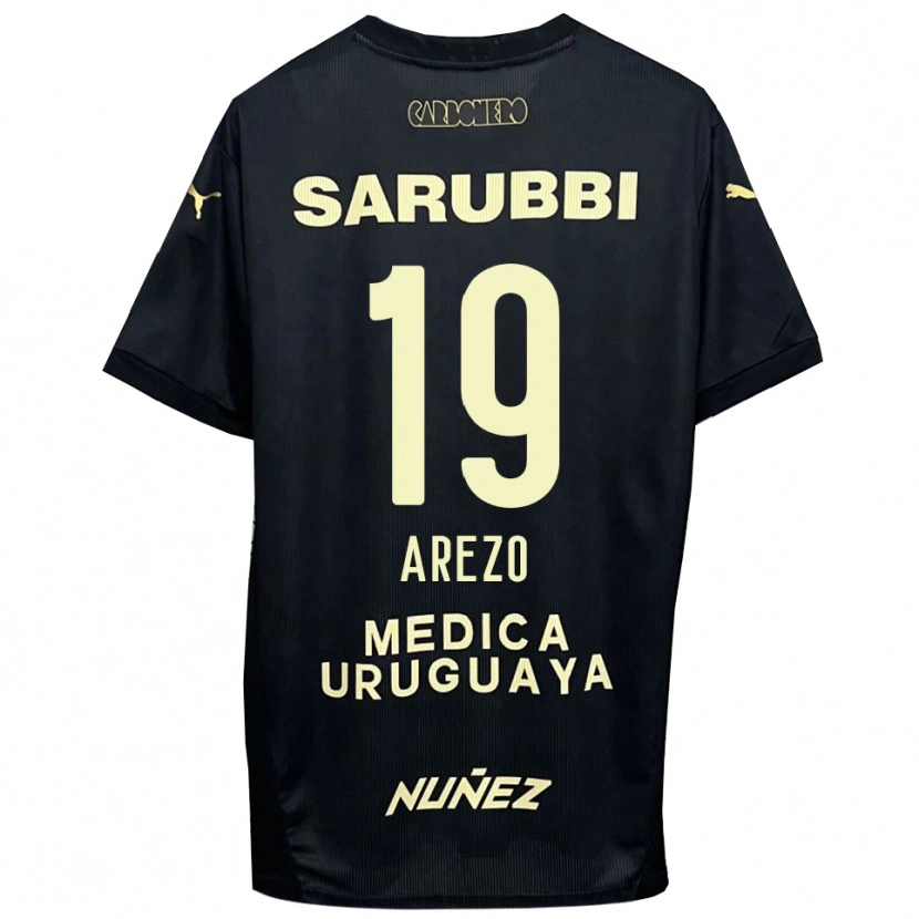 Danxen Niño Camiseta Matías Arezo #19 Negro Oro 2ª Equipación 2025/26 La Camisa
