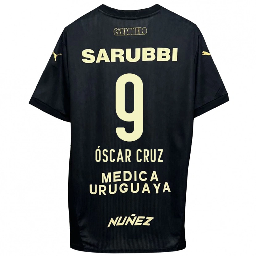 Danxen Niño Camiseta Óscar Cruz #9 Negro Oro 2ª Equipación 2025/26 La Camisa