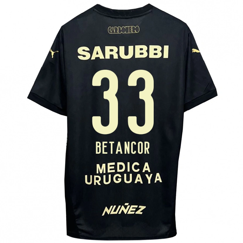 Danxen Niño Camiseta Bruno Betancor #33 Negro Oro 2ª Equipación 2025/26 La Camisa