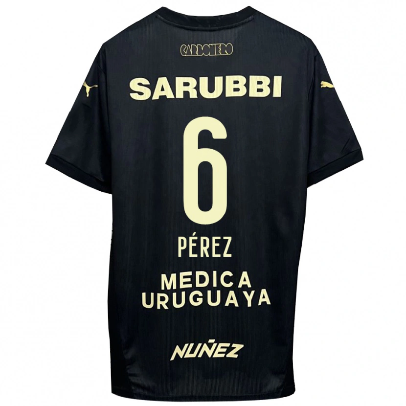 Danxen Niño Camiseta Rodrigo Pérez #6 Negro Oro 2ª Equipación 2025/26 La Camisa