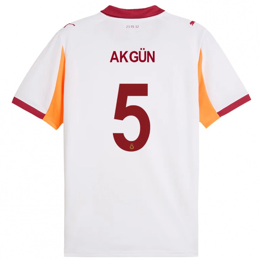 Danxen Niño Camiseta Cihan Akgün #5 Blanco Rojo 2ª Equipación 2025/26 La Camisa