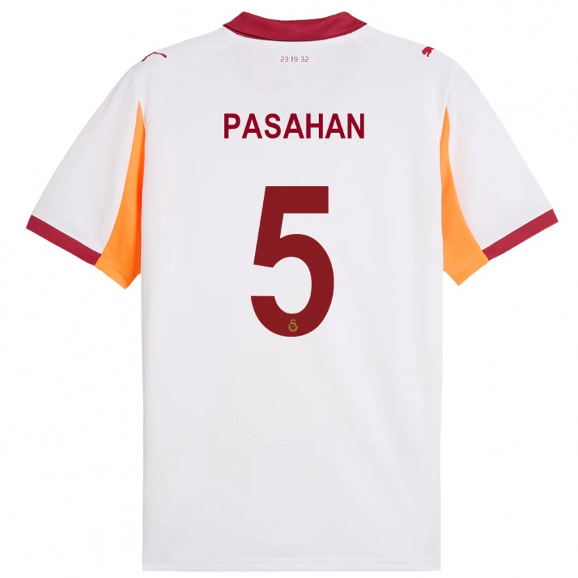 Danxen Niño Camiseta Eren Pasahan #5 Blanco Rojo 2ª Equipación 2025/26 La Camisa