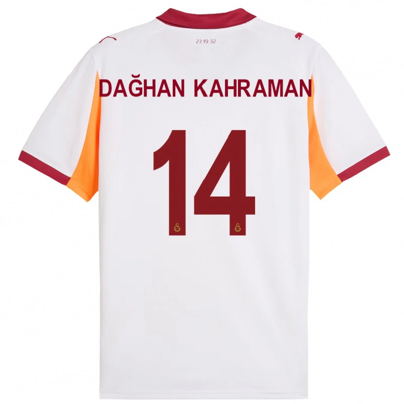 Danxen Niño Camiseta Yusuf Dağhan Kahraman #14 Blanco Rojo 2ª Equipación 2025/26 La Camisa