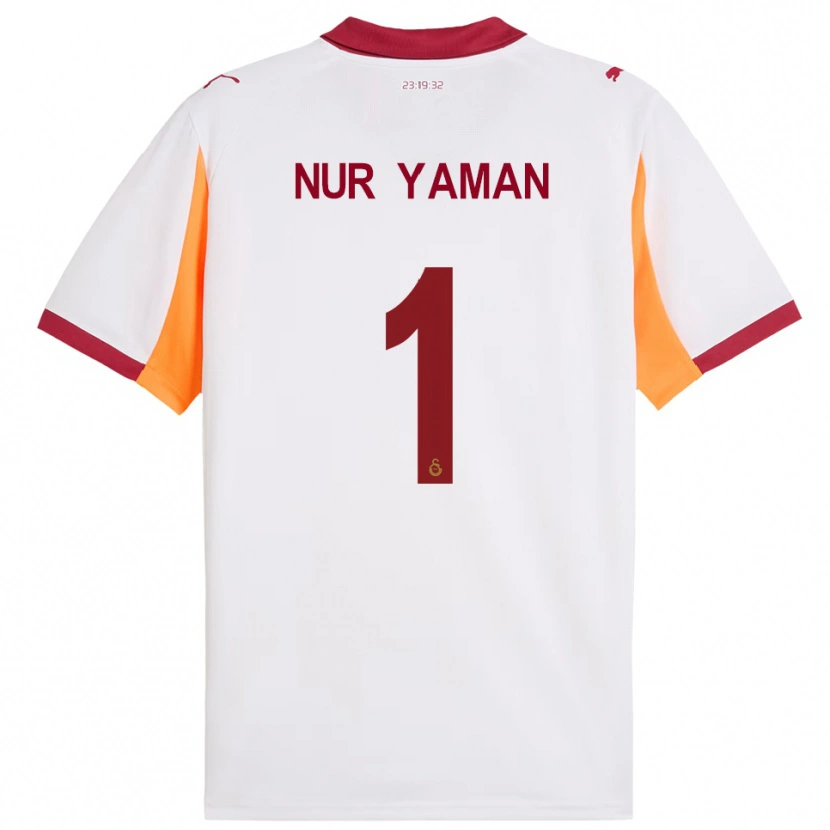Danxen Niño Camiseta Gamze Nur Yaman #1 Blanco Rojo 2ª Equipación 2025/26 La Camisa