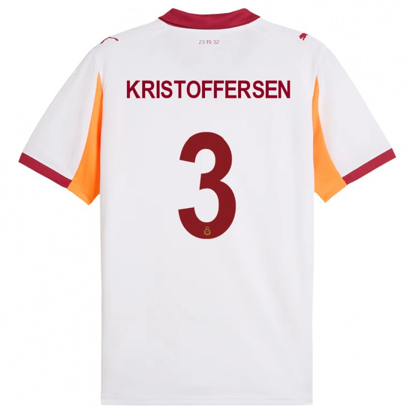Danxen Niño Camiseta Ina Kristoffersen #3 Blanco Rojo 2ª Equipación 2025/26 La Camisa