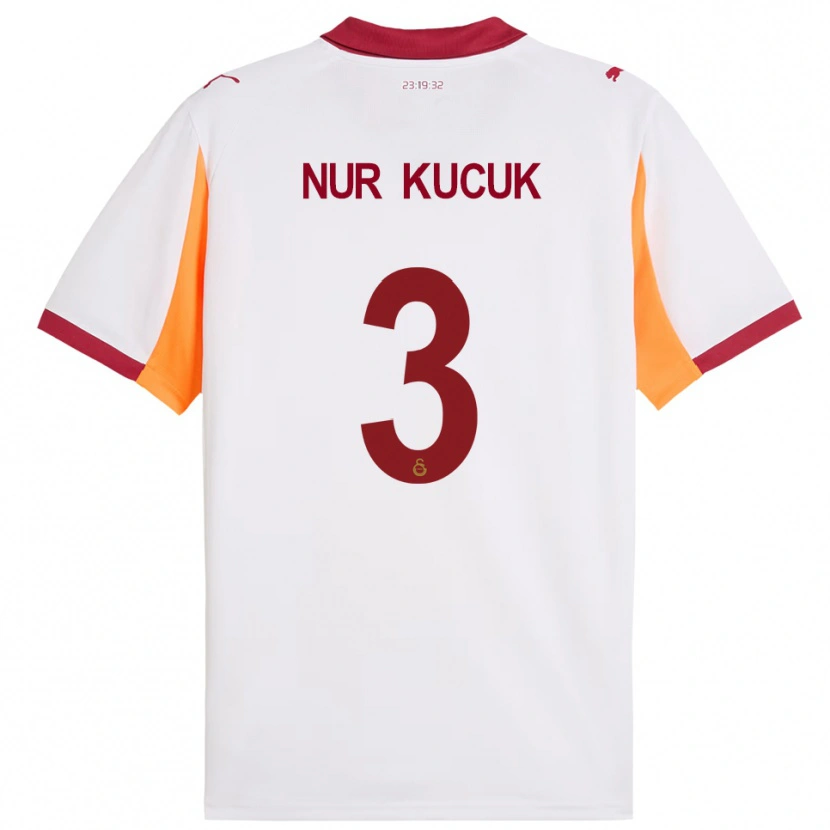 Danxen Niño Camiseta Rabia Nur Küçük #3 Blanco Rojo 2ª Equipación 2025/26 La Camisa
