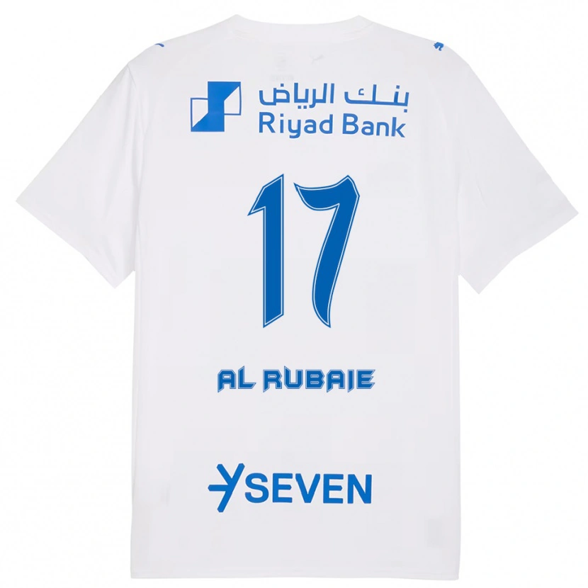 Danxen Niño Camiseta Mohammed Al-Yami #17 Blanco Azul 2ª Equipación 2025/26 La Camisa