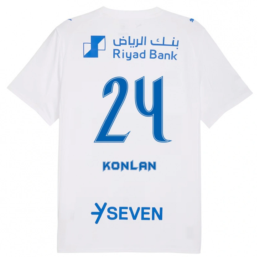 Danxen Niño Camiseta Cynthia Konlan #24 Blanco Azul 2ª Equipación 2025/26 La Camisa