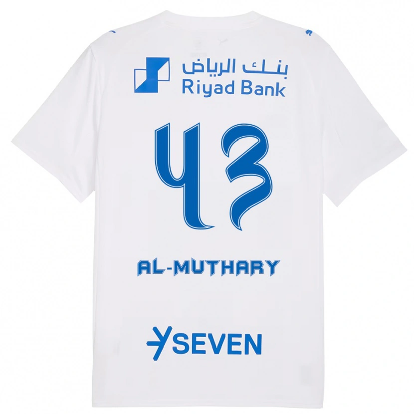 Danxen Niño Camiseta Saad Al-Mutairi #43 Blanco Azul 2ª Equipación 2025/26 La Camisa
